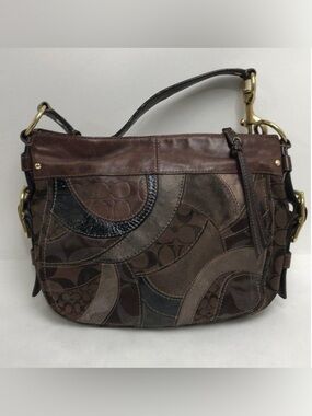 Coach Zoe Mosaic Leather Patchwork Hobo Shoulder Bag